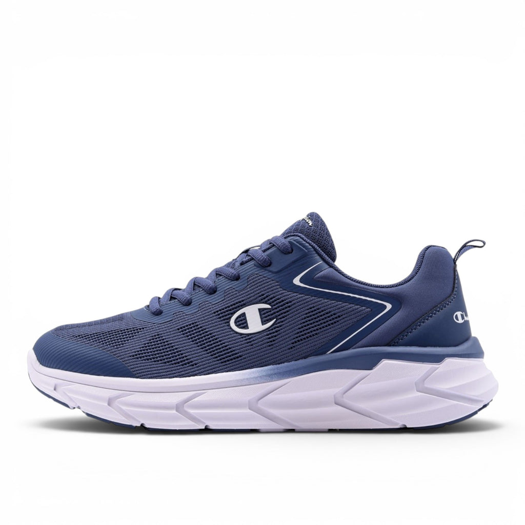 ShoeShop Champion FX III Low navy blue mesh sneakers with white chunky sole and side logo