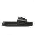 ShoeShop Champion S11561 black slide sandals with embossed logo on the strap and a comfortable contoured footbed.