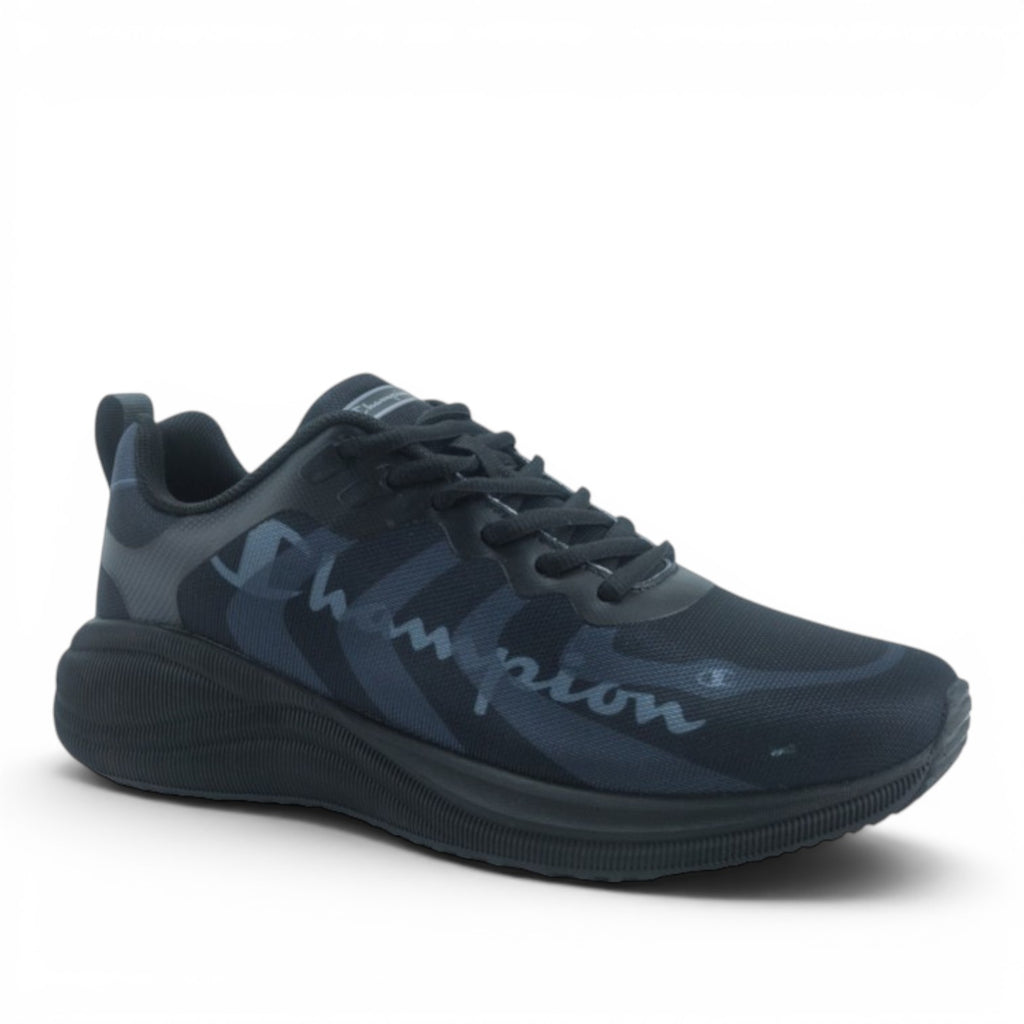 ShoeShop Champion S22308 black athletic sneakers with mesh upper and logo detailing for casual wear