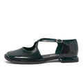 ShoeShop ART 2002 dark green patent leather Mary Jane shoes with a buckled strap and rubber sole