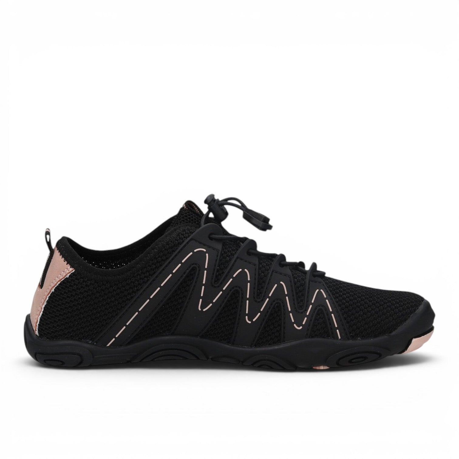 ShoeShop Dockers by Gerli black water shoes with mesh upper, zigzag side details, and quick-lace toggle system.