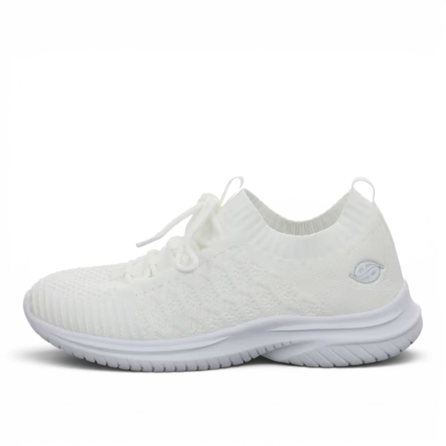 ShoeShop Dockers by Gerli white knit slip-on sneakers with lace-up detail and cushioned sole for casual wear