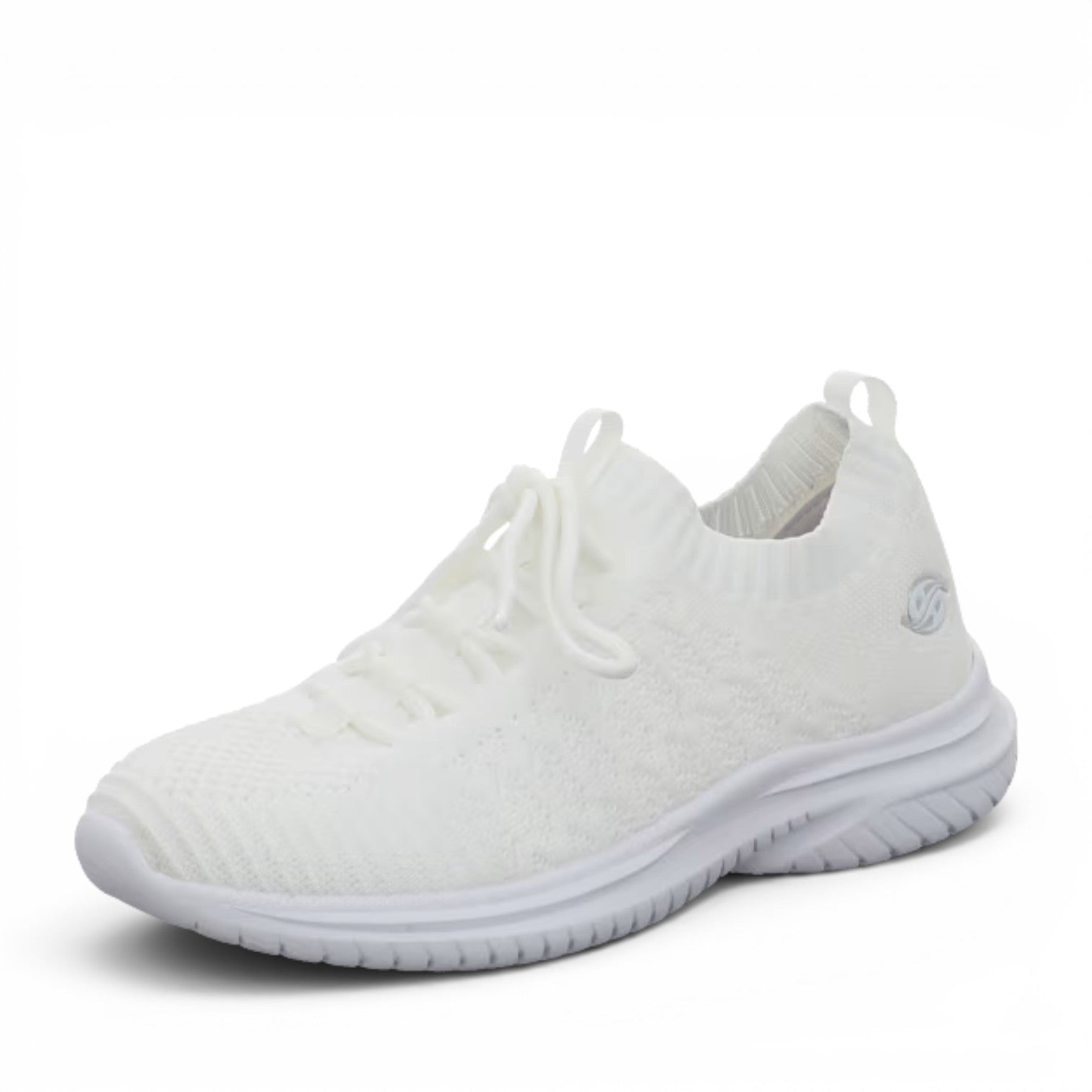 ShoeShop Dockers by Gerli white knit sneakers with a lightweight athletic sole and slip-on design.
