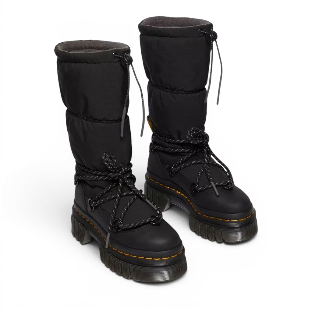 ShoeShop Dr. Martens Audrick Hi Puffer black waterproof boots with fleece lining and chunky platform sole