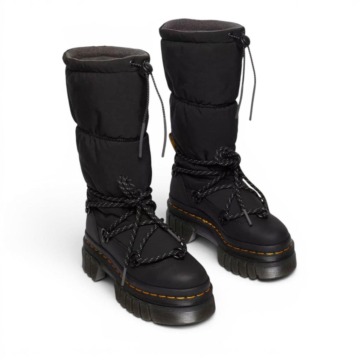 ShoeShop Dr. Martens Audrick Hi Puffer black waterproof boots with fleece lining and chunky platform sole
