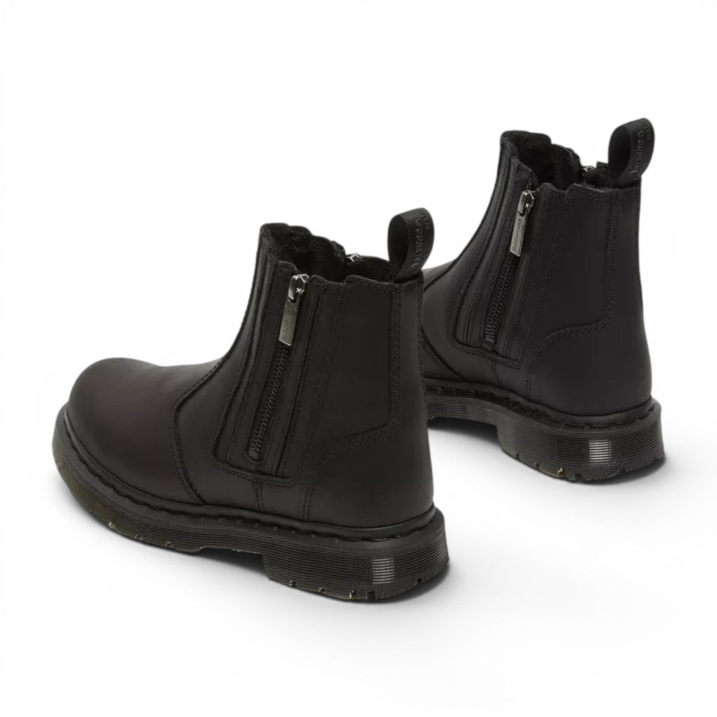 ShoeShop Dr. Martens 2976 Alyson black leather Chelsea boots with side zippers and warm Sherpa lining