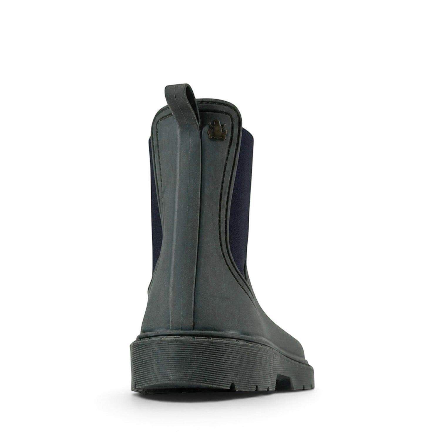 ShoeShop El Naturalista NA35 dark grey rubber Chelsea boot with elastic side panel and lug sole, rear view