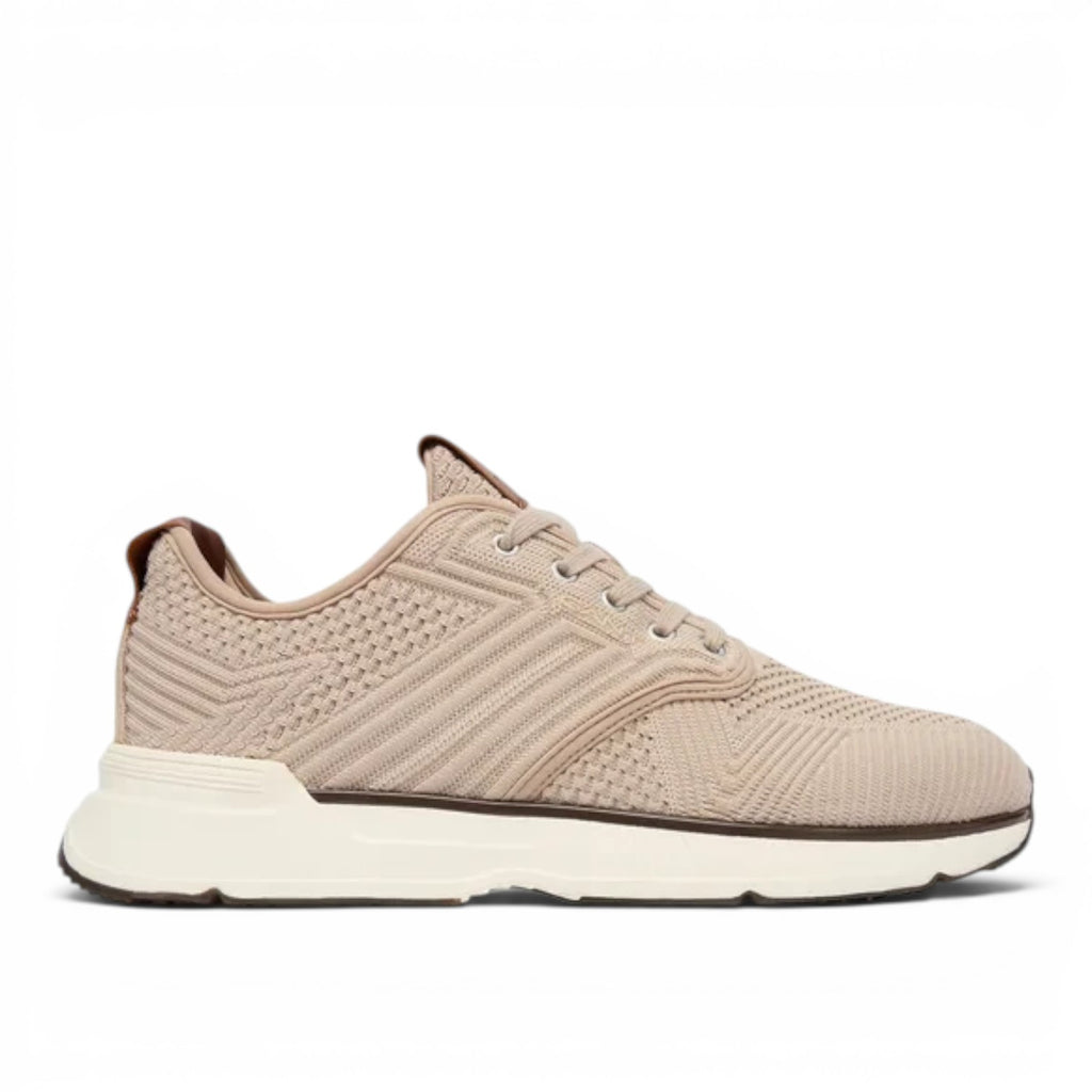 ShoeShop GANT beige knit sneakers with a thick white midsole and brown leather heel detail