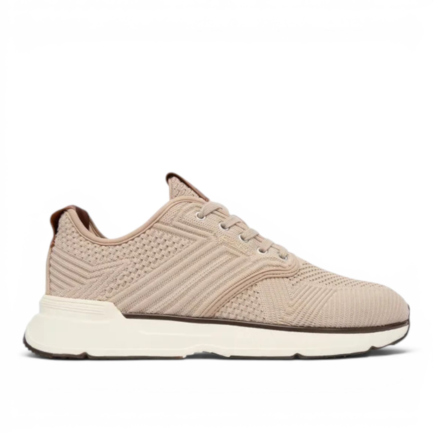 ShoeShop GANT beige knit sneakers with a thick white midsole and brown leather heel detail