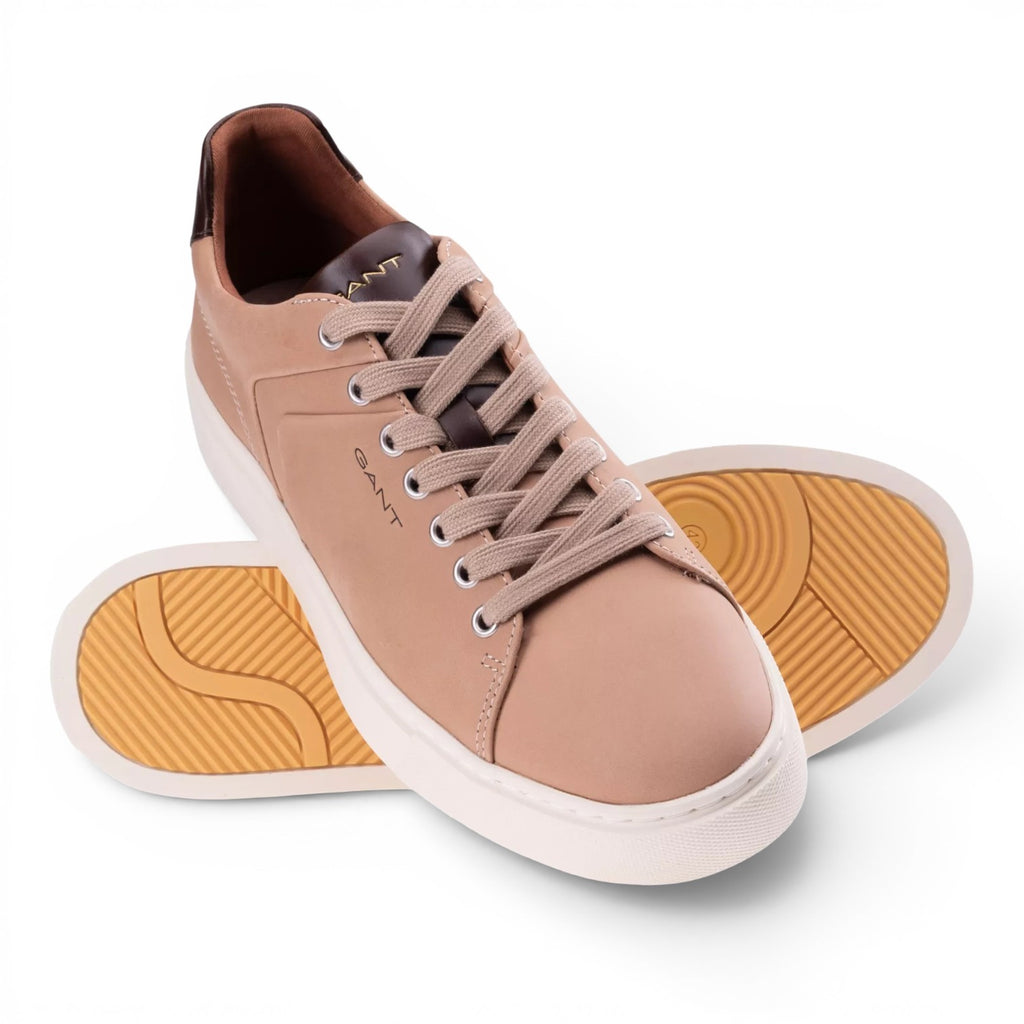 ShoeShop GANT Mc Julien beige leather sneakers with textile lining and white rubber soles