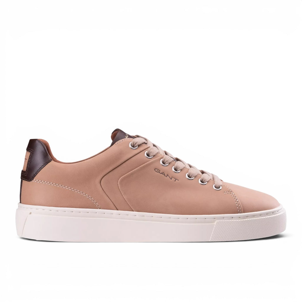 ShoeShop GANT Mc Julien beige leather sneakers with brown heel detail and white rubber sole