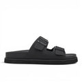 ShoeShop GANT black double-strap slide sandals with adjustable buckles and a thick contoured footbed