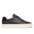 ShoeShop GANT black leather sneakers with a thick white platform sole and gold eyelet details