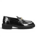 ShoeShop GANT Ivyhill black patent leather loafers with a chunky lug sole and gold-tone metal hardware detail.