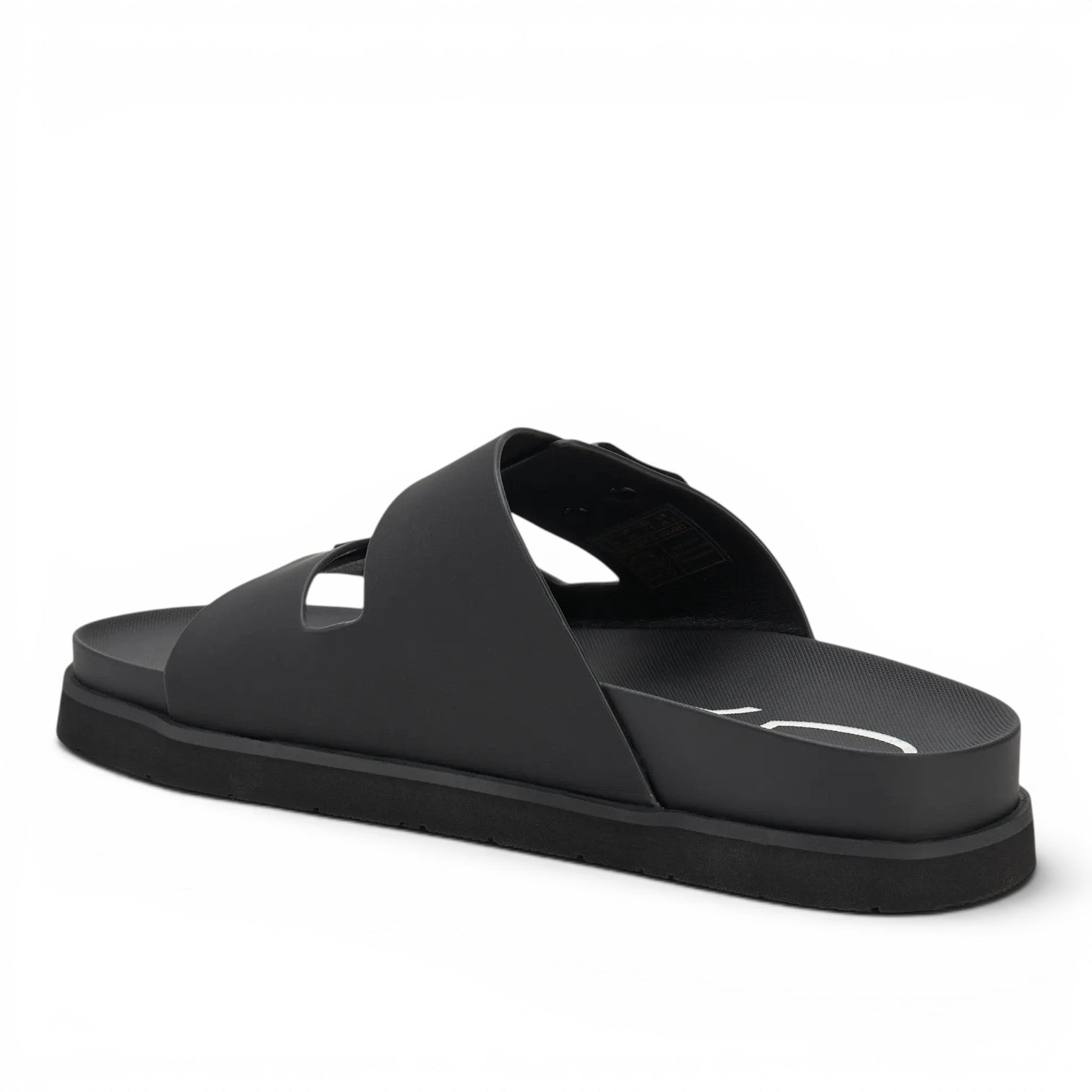 ShoeShop GANT black slip-on sandals with double strap design and contoured footbed for casual summer wear