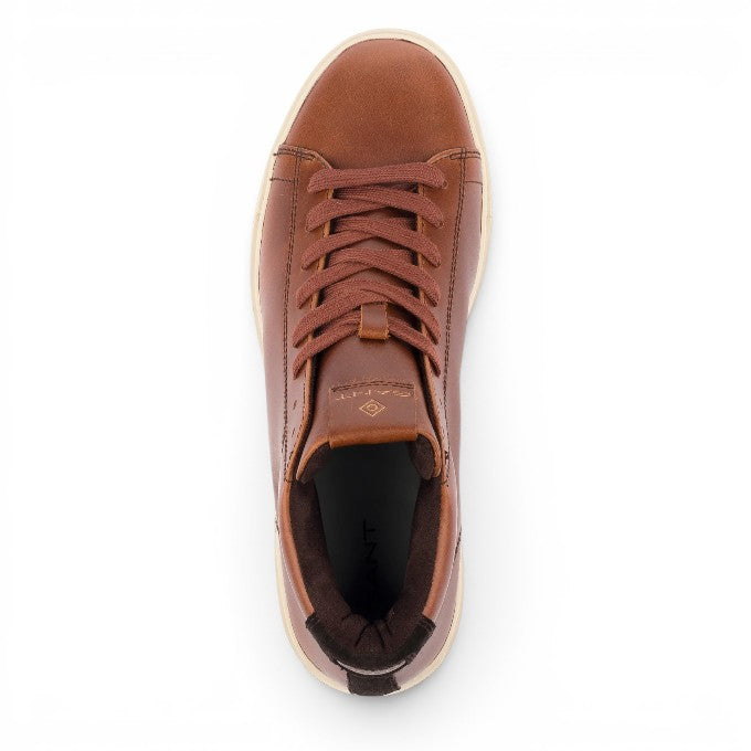 ShoeShop GANT brown leather lace-up sneakers viewed from above