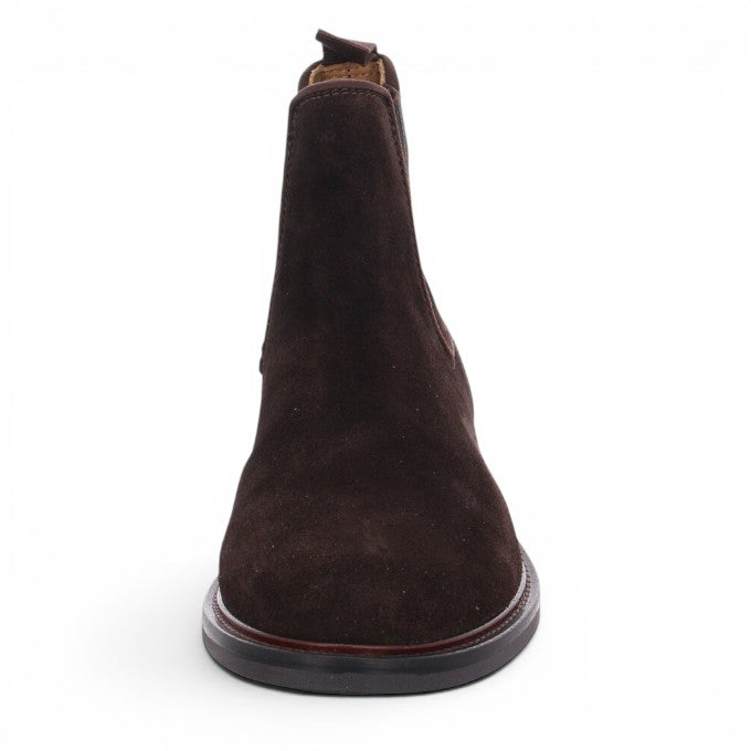 ShoeShop GANT dark brown suede Chelsea boots with elastic side panels and a flat sole