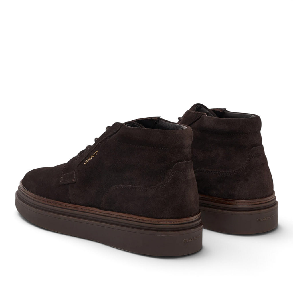 ShoeShop GANT Kinzoon mid-top sneakers in dark brown suede with a thick rubber sole and side logo detail