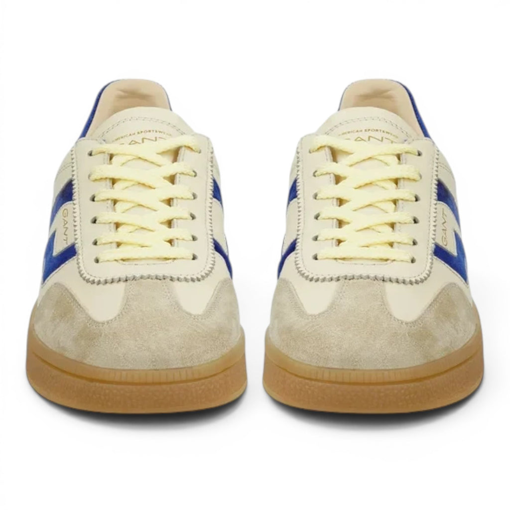 ShoeShop GANT 32531200 sneakers in cream leather and suede with blue side accents and gum rubber soles