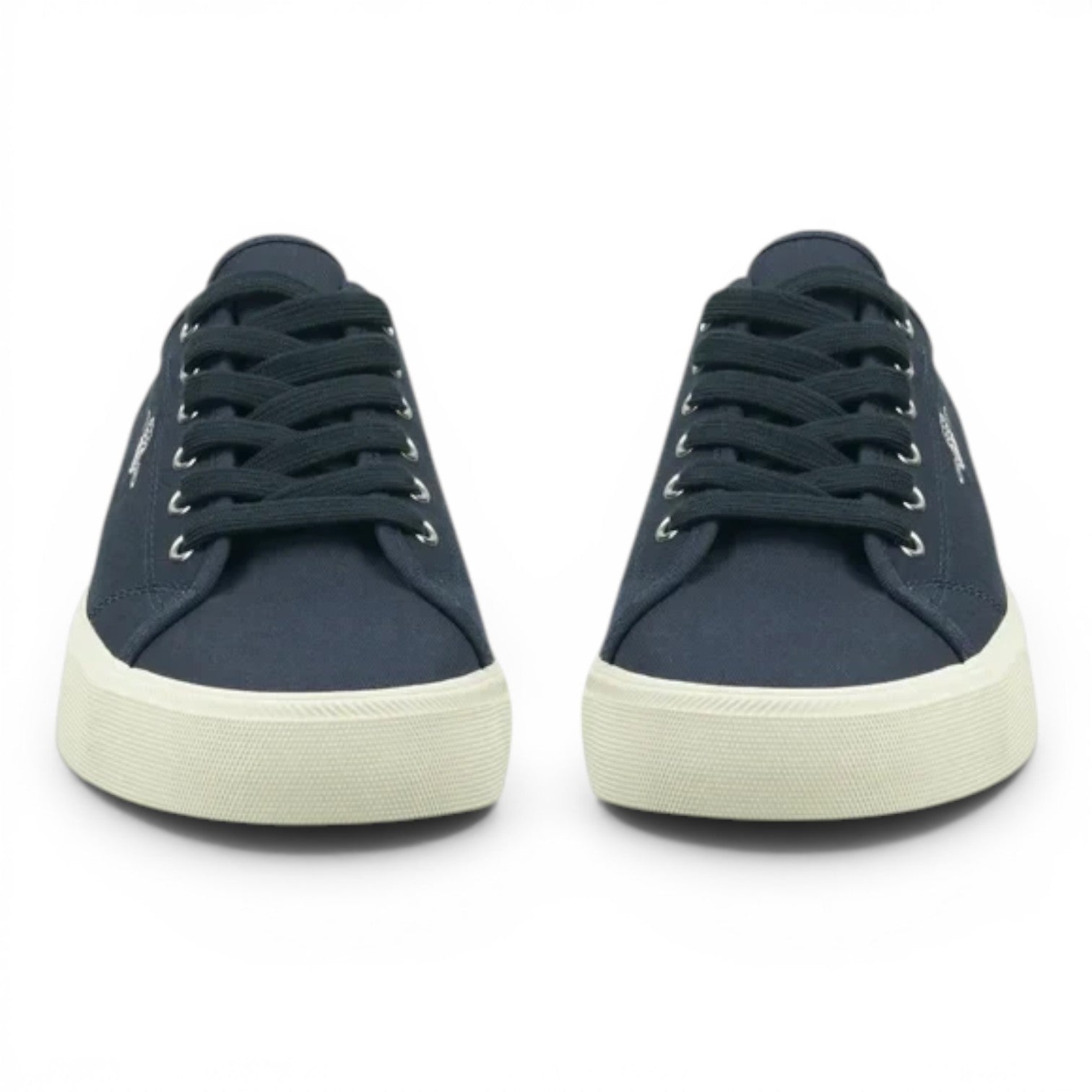 ShoeShop GANT navy blue canvas low-top sneakers with white rubber soles and lace-up front view