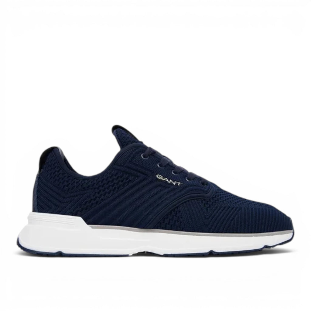 ShoeShop GANT navy blue knit sneakers with white cushioned midsole and lace-up closure