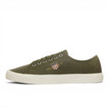 ShoeShop GANT olive green canvas sneakers with white rubber sole and embroidered shield logo on the side