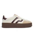 ShoeShop GANT platform sneakers in cream leather and suede with dark brown side stripes and thick rubber sole