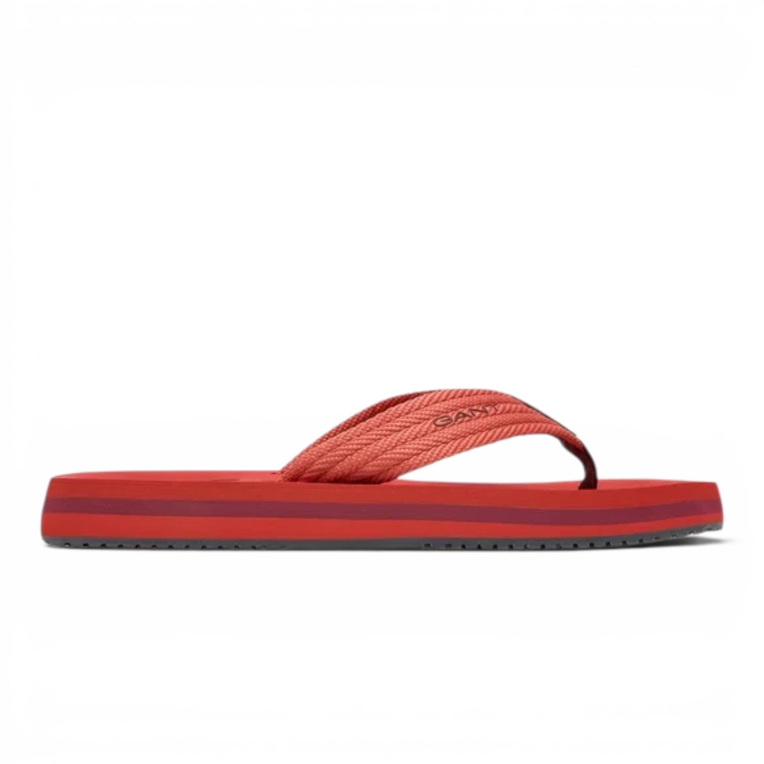 ShoeShop GANT red flip-flops with a textured woven strap and layered sole design