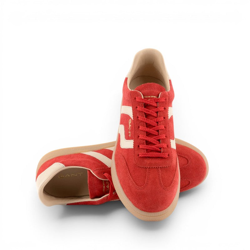 ShoeShop GANT red suede sneakers with cream leather accents and gum rubber soles