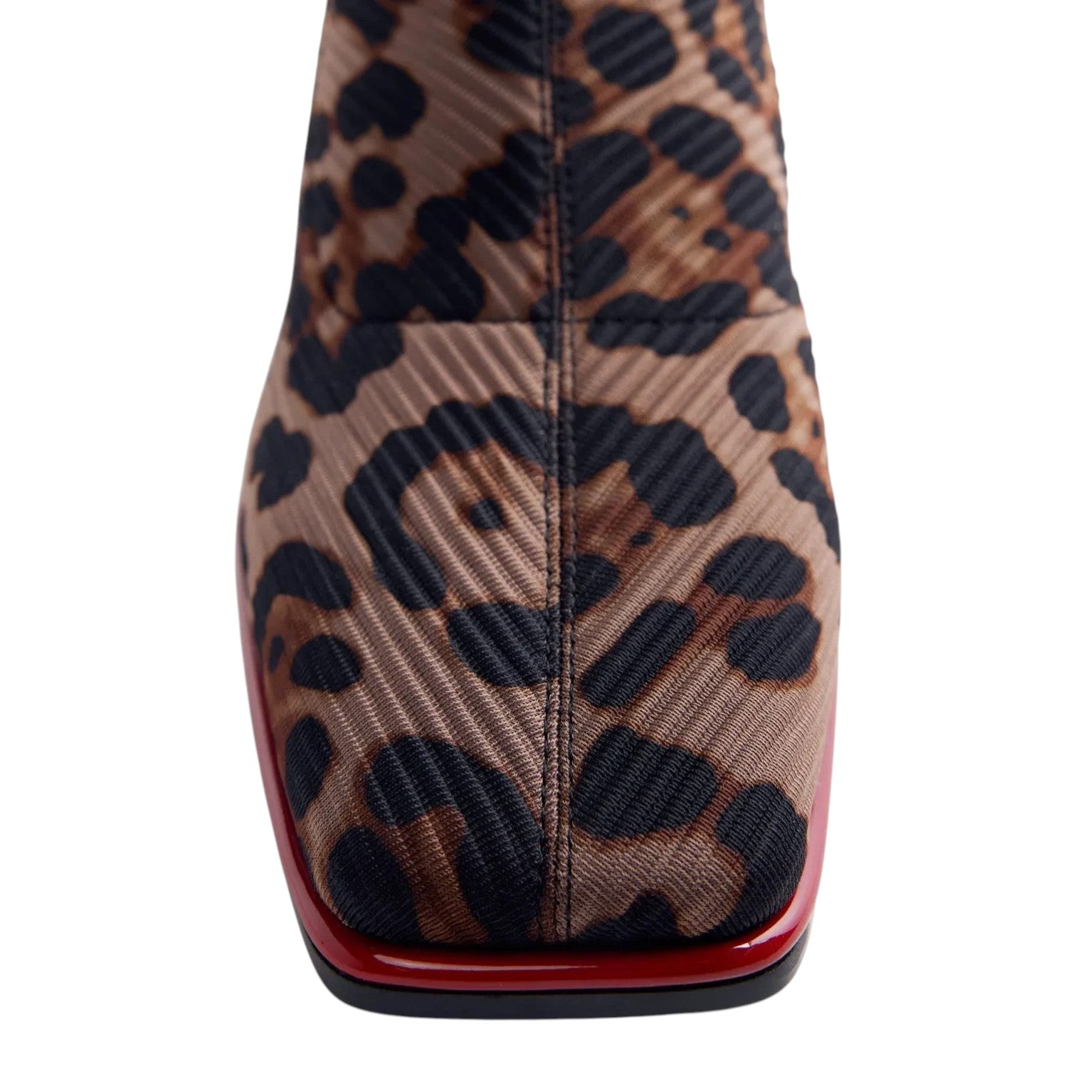 ShoeShop Gioseppo 80683 ankle boot with a brown and black leopard print fabric upper and a square toe design