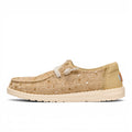 ShoeShop Hey Dude beige lace slip-on shoe with sequin details and white laces