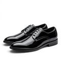 ShoeShop JAKOB black patent leather formal lace-up dress shoes with a classic silhouette