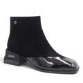 ShoeShop Loretta Vitale C4206 black leather ankle boots with patent toe cap, side zipper, and 5cm block heel