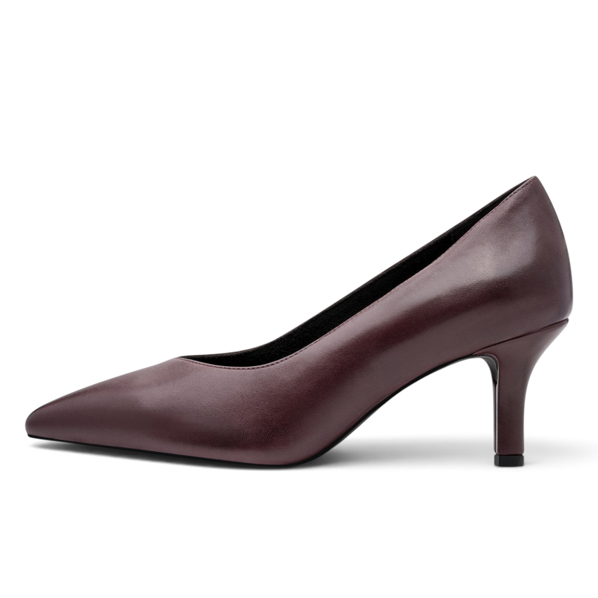 ShoeShop Marco Tozzi dark burgundy pointed toe stiletto pumps with a sleek silhouette