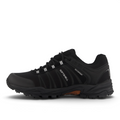 ShoeShop Network black waterproof softshell hiking shoe with durable tread and lace-up closure