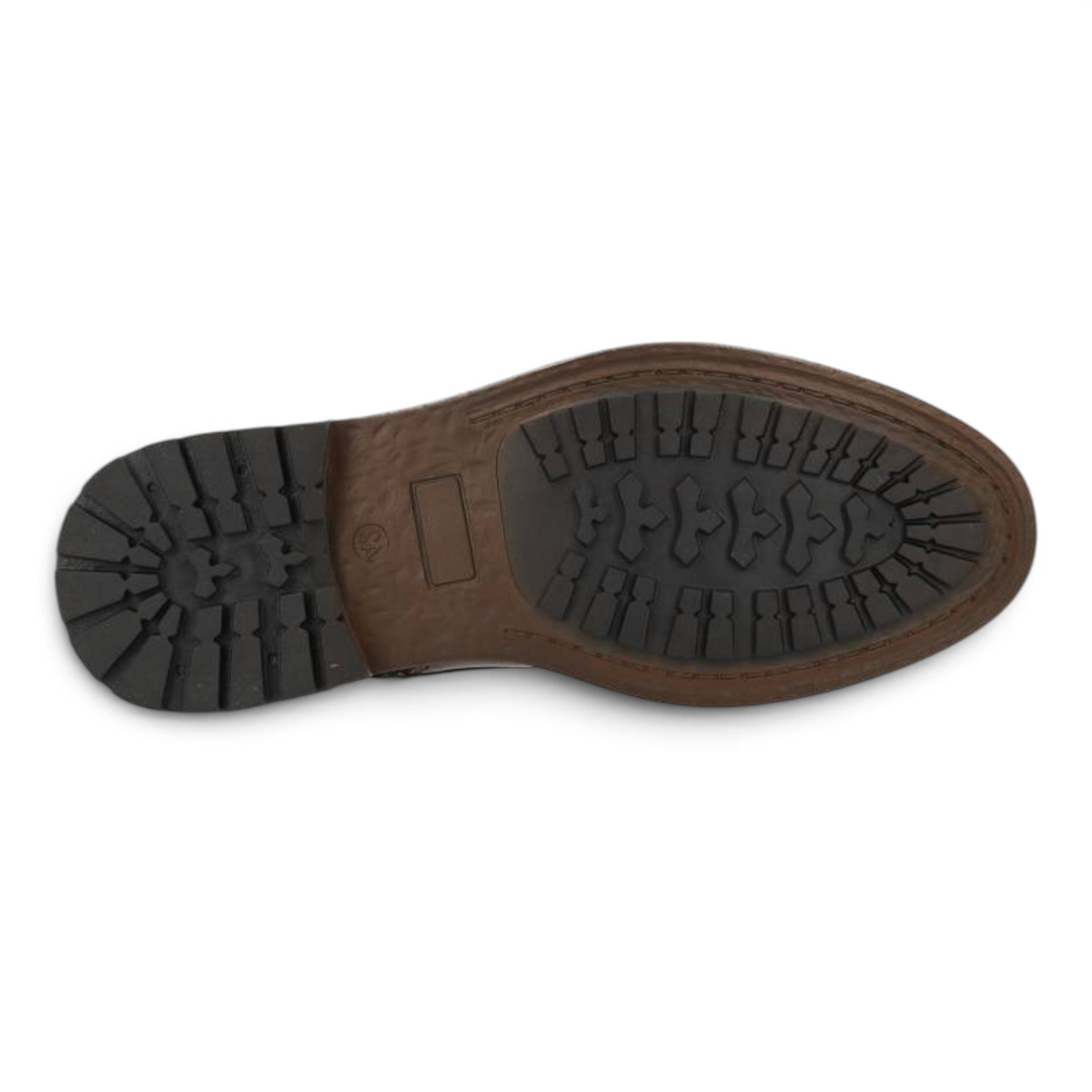 ShoeShop Poelman HOMBRE-26 brown rubber boot sole with a textured tread pattern for grip