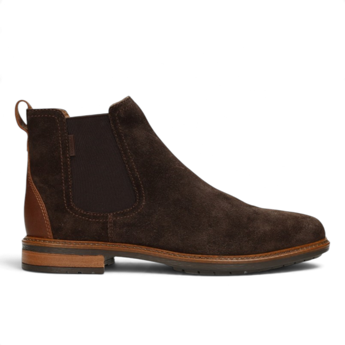 ShoeShop POELMAN JONI-11 dark brown suede Chelsea boots with leather lining and durable rubber sole