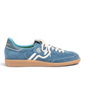 ShoeShop Primabase Polo light blue suede sneakers with gum rubber sole and white lace-up detail
