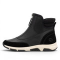 ShoeShop Remonte D1S72-02 black ankle boot with front zipper closure and a thick white athletic sole