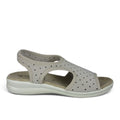 ShoeShop Sanital Flex 8035.17 beige perforated slingback comfort sandals with a cushioned sole