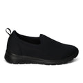ShoeShop Sanital Flex SC109.13 black stretch textile slip-on shoes with a wide H-fit and synthetic sole
