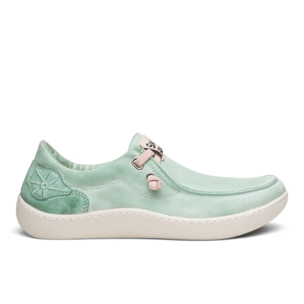 ShoeShop Sunni Sabbi KIKAI mint green organic cotton casual shoes with a natural rubber and cork zero-drop sole