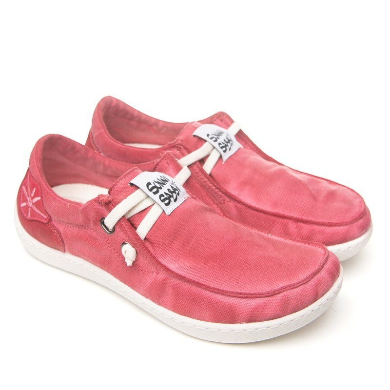 ShoeShop Sunni Sabbi KIKAI red organic cotton casual shoes with white laces and natural rubber sole