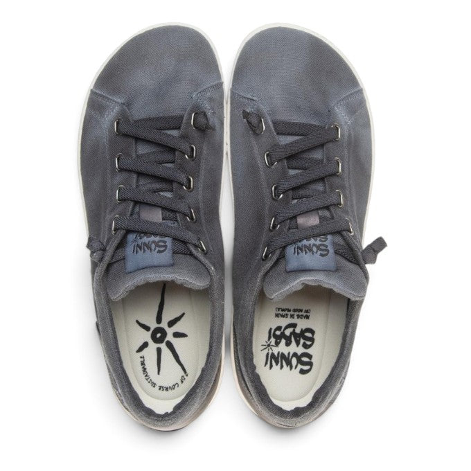ShoeShop Sunni Sabbi MIYAKO grey organic cotton barefoot sneakers with flexible rubber and cork soles