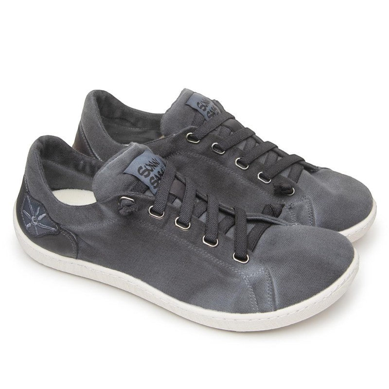 ShoeShop Sunni Sabbi MIYAKO grey organic cotton barefoot sneakers with flexible rubber sole and elastic laces