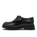 ShoeShop Tamaris black leather lace-up shoes with a chunky lug sole and moc-toe detailing