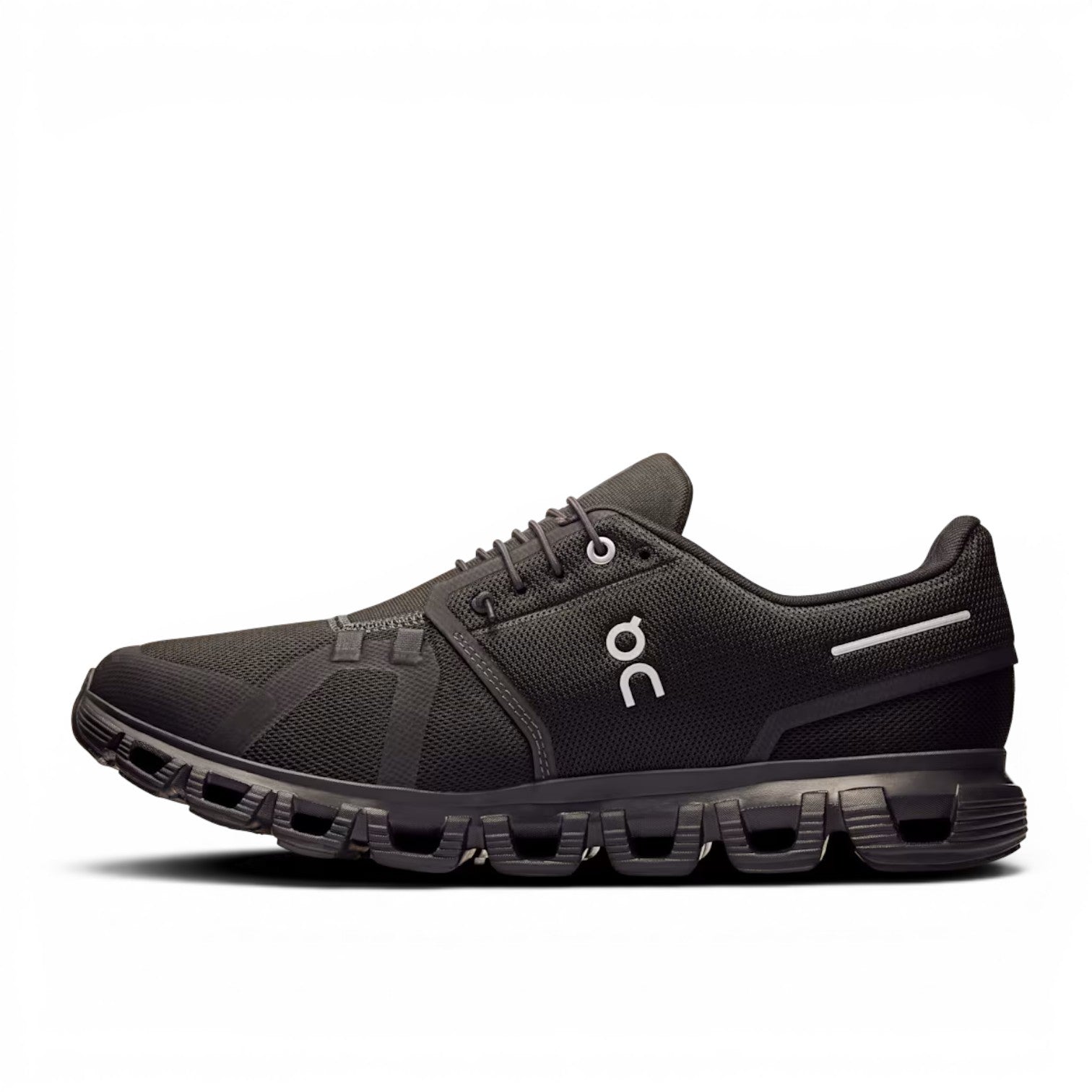 ShoeShopHere black ON Cloud 6 running shoe with mesh upper and signature CloudTec sole for all-day comfort.