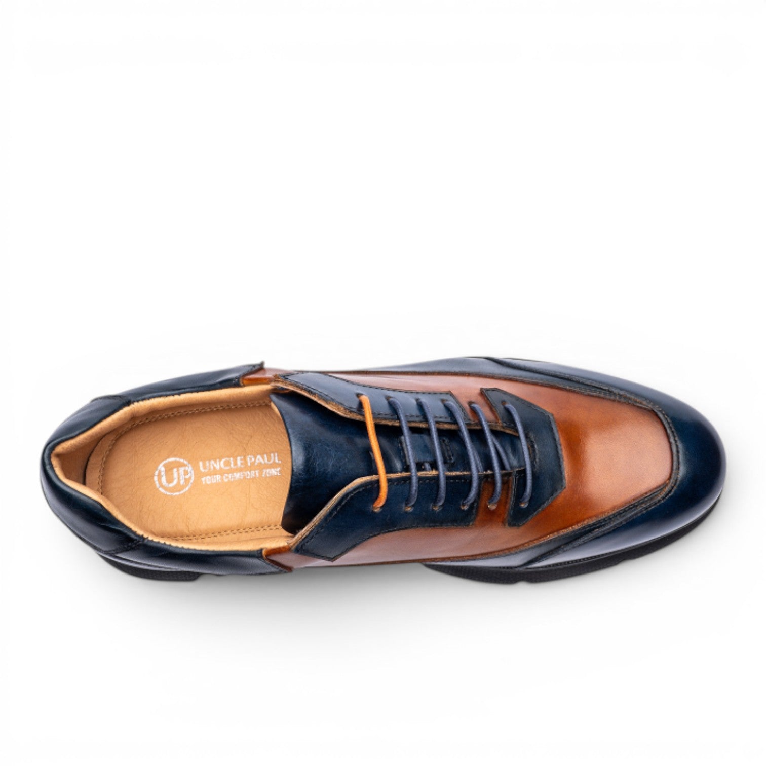 Uncle Paul ILMAR men's brown and navy leather casual shoes with rubber sole.